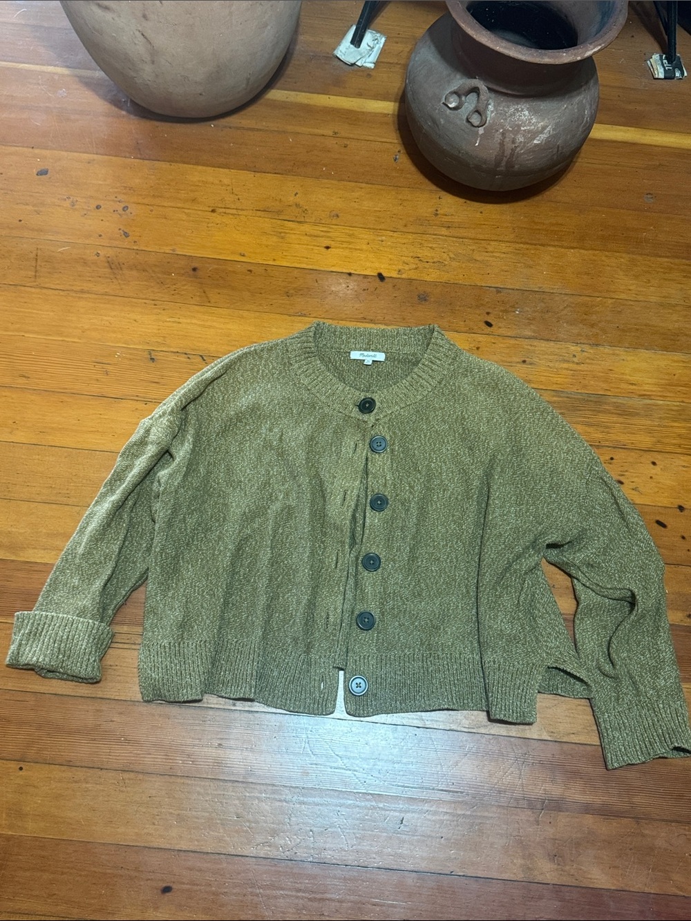 Madewell Olive Brown Button-Front Women's Cardigan